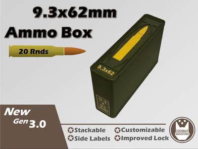 Ammo Storage Box 9.3x62mm Mauser - 20 Rounds