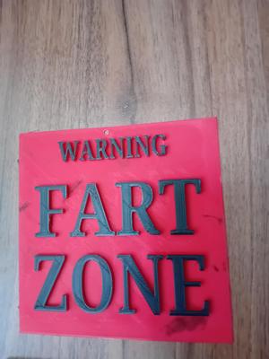 Warning Fart Zone Sign