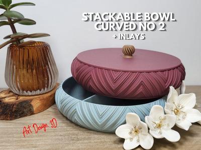 Stackable Bowl Tray - Curved No 2 with Inlays