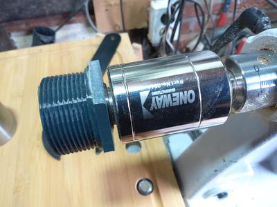 Adapter to  fit a Record Power SC1 chuck directly on UNC 3/4" x 10 tpi. (as on Oneway Live Center)