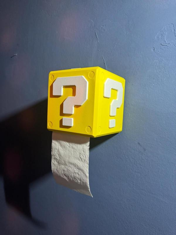 Mario ?-Block toilet paper holder