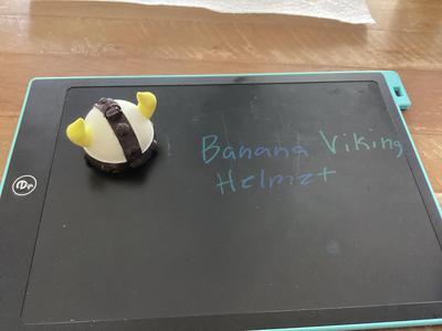 Banana Viking Helmet Keychain