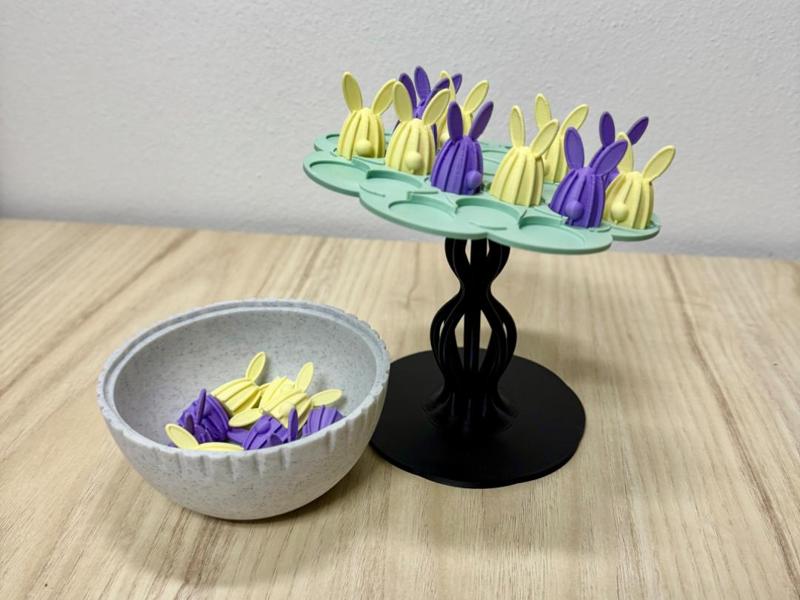 Rabbits in balance Easter game