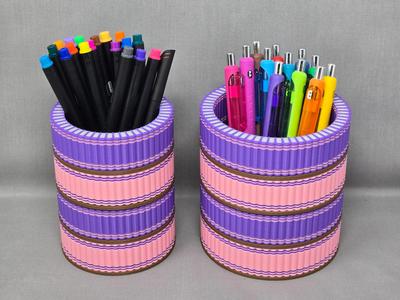 Miniature Books on Bookshelf Pencil Cup Pair