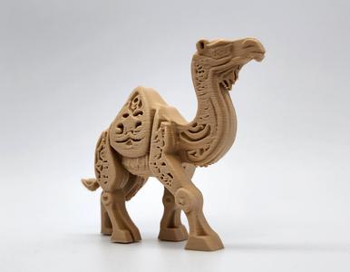 Wood-Carved Camel Toy