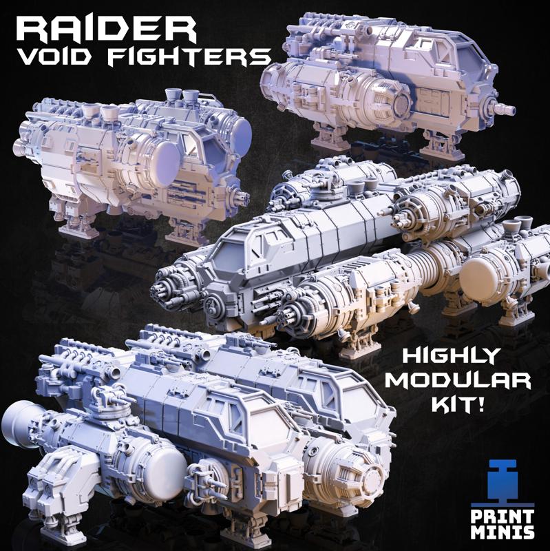 Raider Void Fighter Space Ship (highly modular kit) - In Orbit Collection