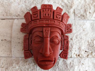 Mayan Stone Mask -  Ancient Temple Sculpture v4