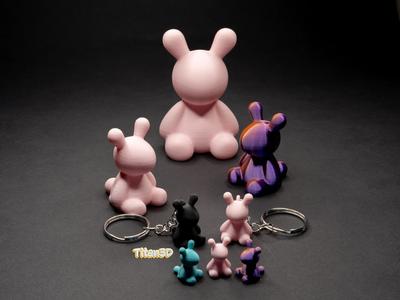 Cute Bunny + Keychain