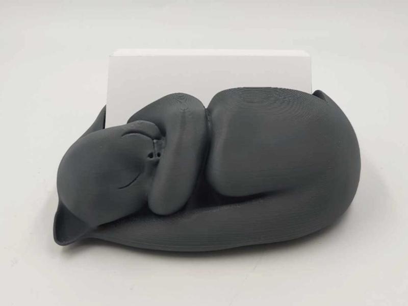 Adorable Sleeping Cat Business Card Holder