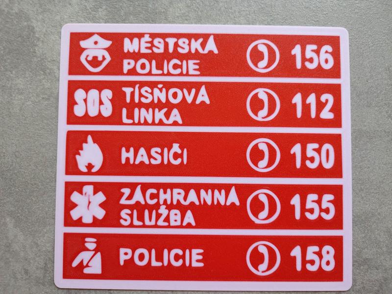 Emergency numbers CZ