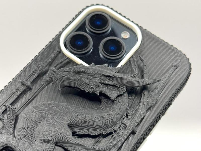 iPhone 16 Pro Max Black Dragon Backplate Case