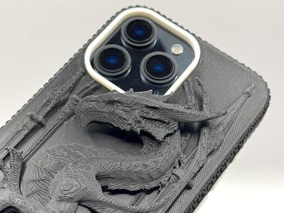 iPhone 16 Pro Max Black Dragon Backplate Case
