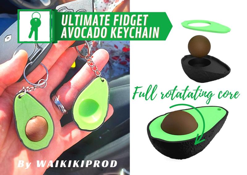 The Ultimate Fidget Avocado keychain