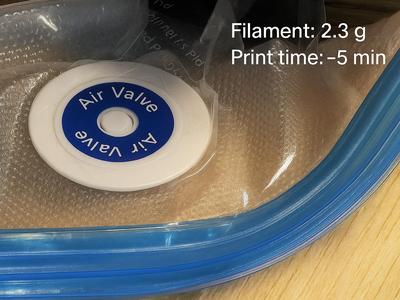 Vaccumring- 2,3g /  ~ 5min print time