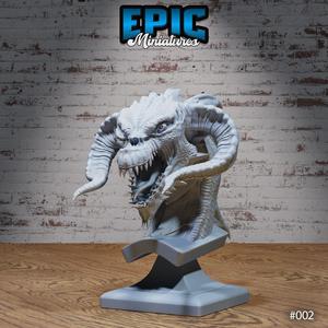 Black Dragon Bust / Drake Decoration / Collectible Monster / Fantasy Figure / Magical Beast Statue / Legendary Draconic Army