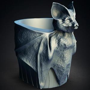 Spooky Horror Halloween Bat Candle Holder 3D Printer STL File Format