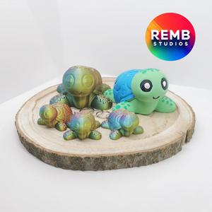 Cute Turtle Remb Studios, STL file for 3D printing, STL print files, Print in Place