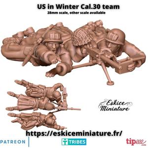 US soldiers in winter cal.30 team  - 28mm