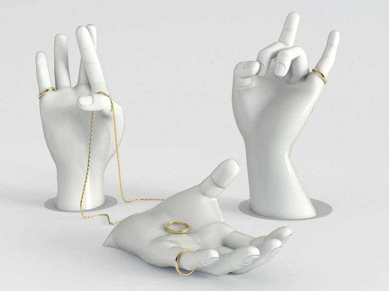 Ring and jewelery-holder hands