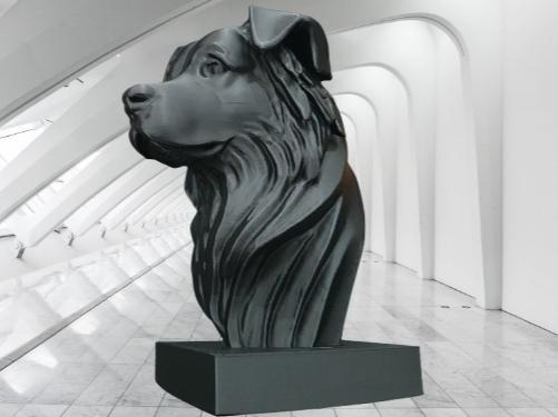 sculpture Australian Shepherd dog minimalist