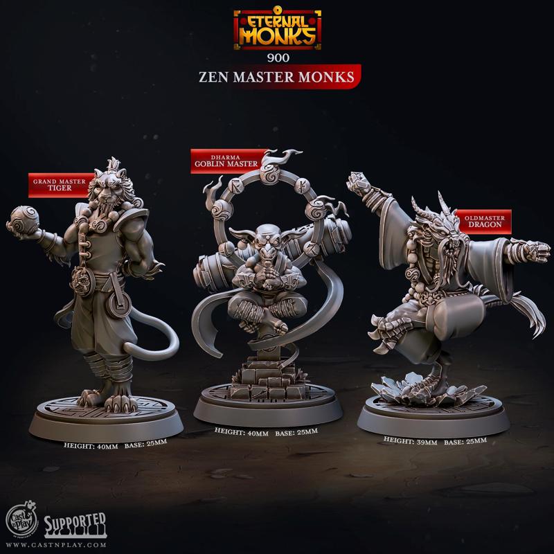Zen Master Monks (Pre-Supported) | Cast n Play
