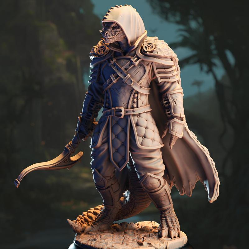 Black Dragonborn Ranger - Gelzik Pad-Foot