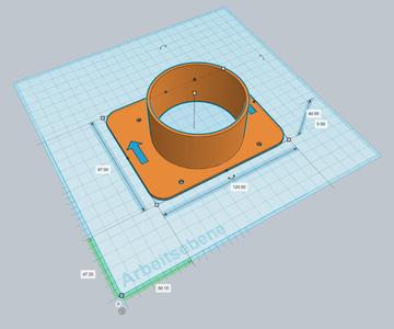 80mm Flex-Rohr Adapter - Flansch - Sculpfun iCube