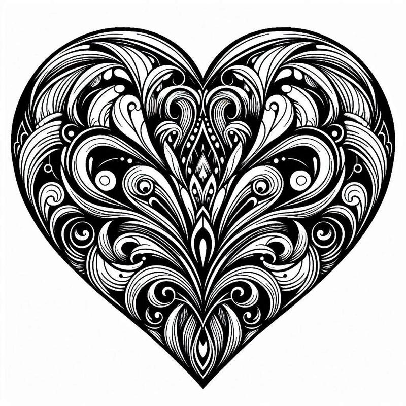 Five hearts (two colours)