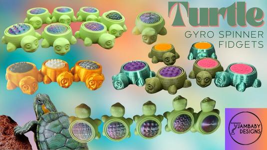 Turtle Gyro Fidget-- Easy, fast print!