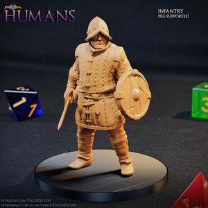 Human Infantry 1B Miniature - Pre-Supported