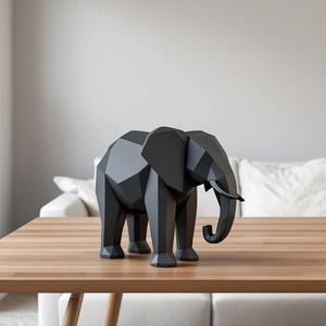 Modern Minimalist Low Poly Elephant Statue