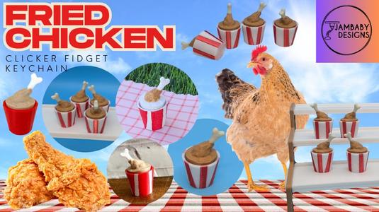 Fried Chicken Clicker Fidget Keychain