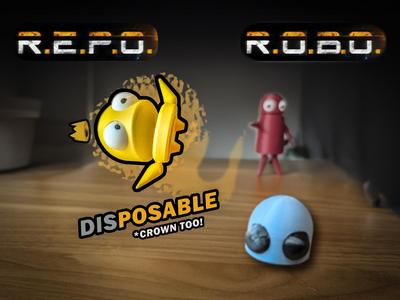 REPO ROBOT CROUCHED - posable and disposable