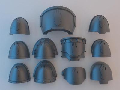 Space Marine Shoulder Pads - Iron Hands v2