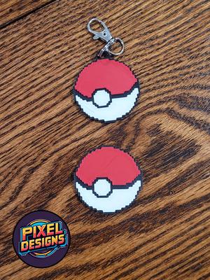Pokeball Pixel Art with Keychain - No AMS Needed