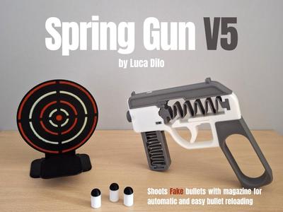 Spring Gun V5 - Shoots fake bullets with magazine