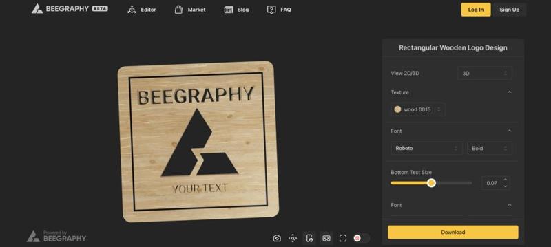 Rectangular Wooden Logo Design