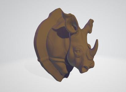 Rhino head wall mount