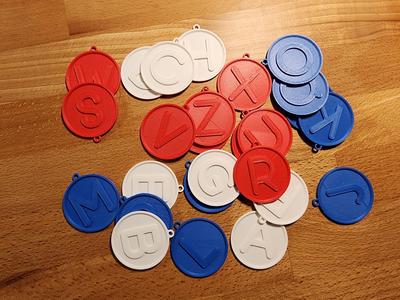 Alphabet Round Keychain Set