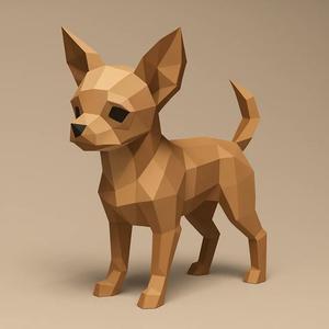 Perro Chihuahua Low Poly   