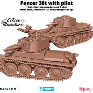 Panzer 38t with pilot - 28mm