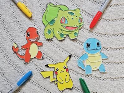 Pokemon Coloring Set Charmander Pikachu Squirtle