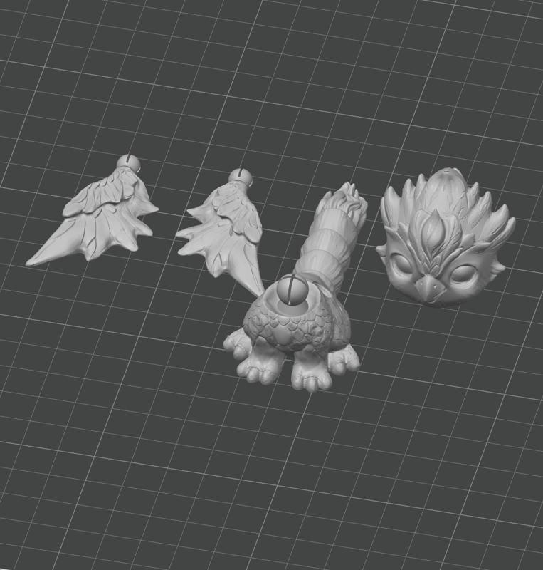 Phoenix Griffin - Articulated - 3D print STL and 3MF file