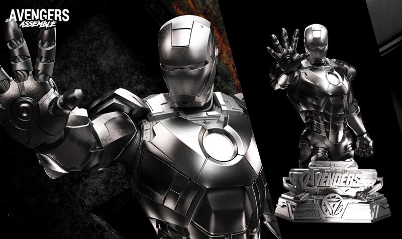 Wicked Marvel Iron Man Bust ready for 3d printing