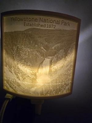 Yellowstone National Park Grand Canyon of Yellowstone Nightlight Lithophane   