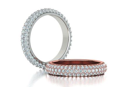 3 Row Pave Eternity Band Ring Diamond Band 3dprint model