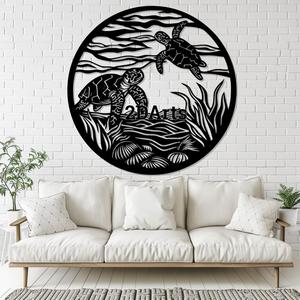 Turtles in Ocean 2D Wall Art/Window Art