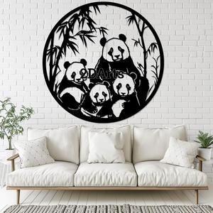Panda Family in Bamboo Forest 2D Wall Art/Window Art