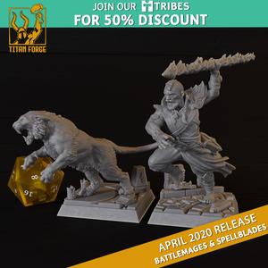 Fire Mage - Battlemages & Spellblades - Titan Forge Miniatures April 2020
