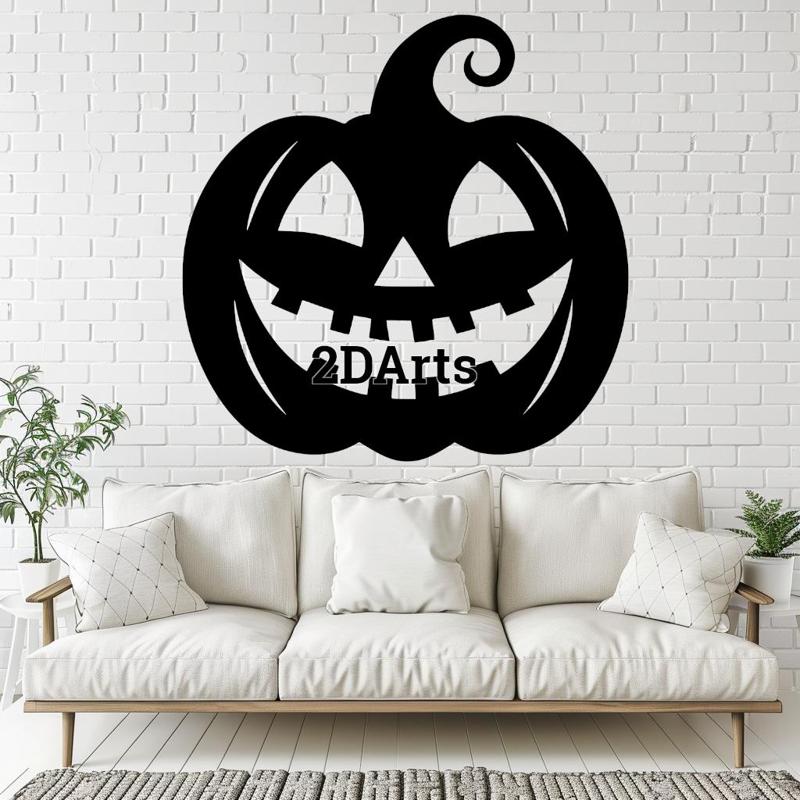 Carved Pumpkin 2D Wall Art/Window Art - Digital STL & SVG Files for 3D Printing and Laser Cutting